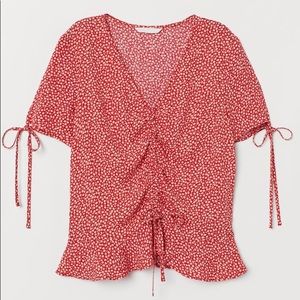 H&M red floral patterned top